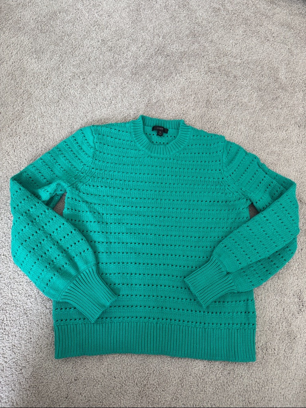J.Crew Teal Knit Crewneck Sweater